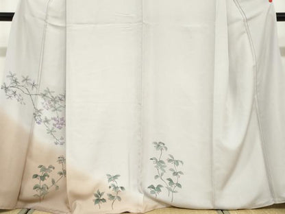 平和屋着物●訪問着　手描き　枝花文　暈し染め　正絹　逸品　未使用　DABF1506ud