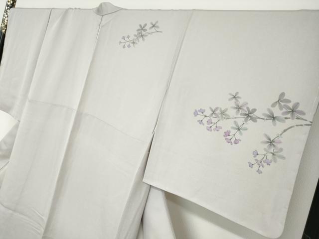平和屋着物●訪問着　手描き　枝花文　暈し染め　正絹　逸品　未使用　DABF1506ud
