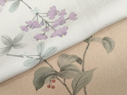 平和屋着物●訪問着　手描き　枝花文　暈し染め　正絹　逸品　未使用　DABF1506ud