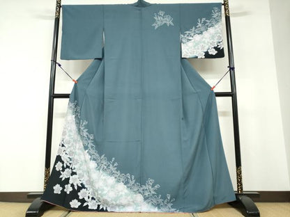 平和屋着物●訪問着　舞花文　暈し染め　洗える着物　DABF1512ud