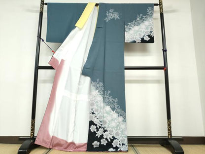 平和屋着物●訪問着　舞花文　暈し染め　洗える着物　DABF1512ud