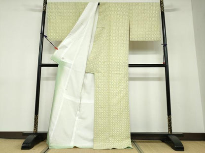 平和屋着物●小紋　七宝文　やまと誂製　ロング丈　洗える着物　DABF1514ud
