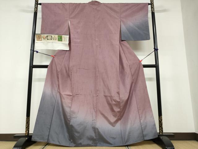 平和屋着物●結城紬　訪問着　霞文　正絹　逸品　DABF1523ud