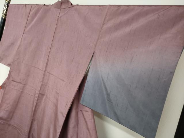 平和屋着物●結城紬　訪問着　霞文　正絹　逸品　DABF1523ud