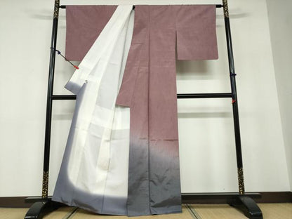 平和屋着物●結城紬　訪問着　霞文　正絹　逸品　DABF1523ud