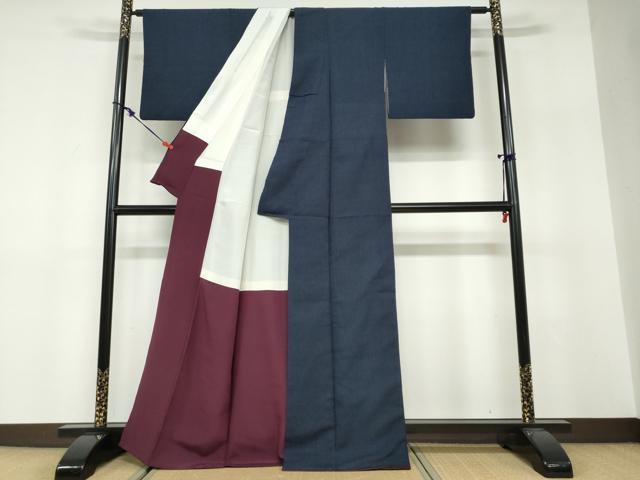 平和屋着物●本塩沢　蚊絣　正絹　逸品　DABF1526ud