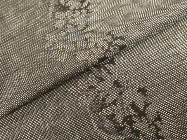平和屋着物●本場大島紬　9マルキ　草花間道　シルエット　正絹　逸品　未使用　DABF1536ud