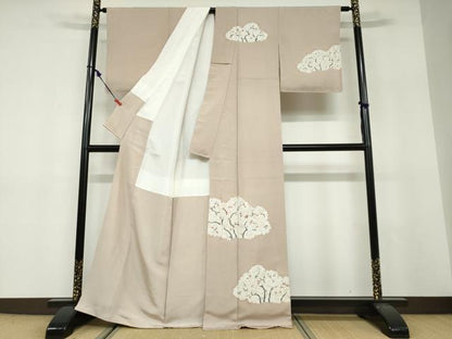 平和屋着物●訪問着　刺繍　枝桜文　正絹　逸品　DABF1540ud