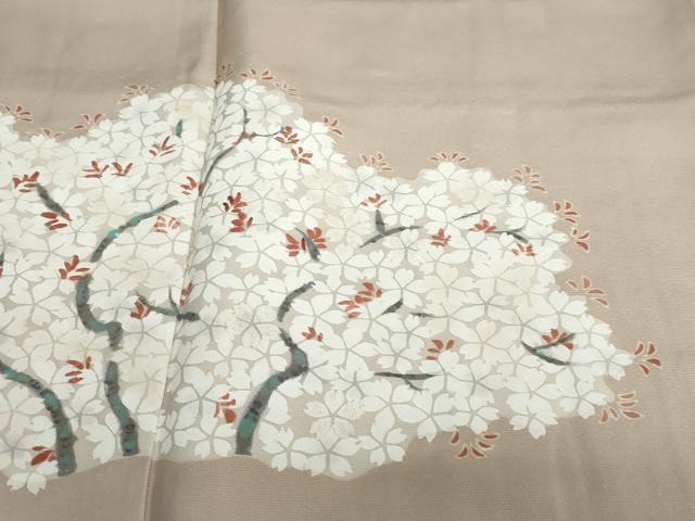 平和屋着物●訪問着　刺繍　枝桜文　正絹　逸品　DABF1540ud