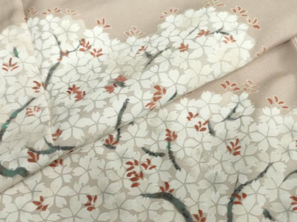 平和屋着物●訪問着　刺繍　枝桜文　正絹　逸品　DABF1540ud