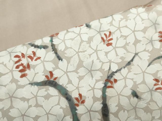 平和屋着物●訪問着　刺繍　枝桜文　正絹　逸品　DABF1540ud
