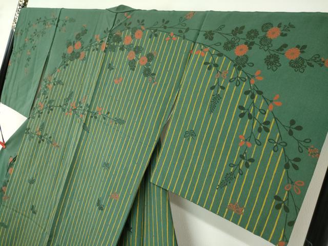 平和屋着物●訪問着　花蝶文　正絹　逸品　DABF1546ud