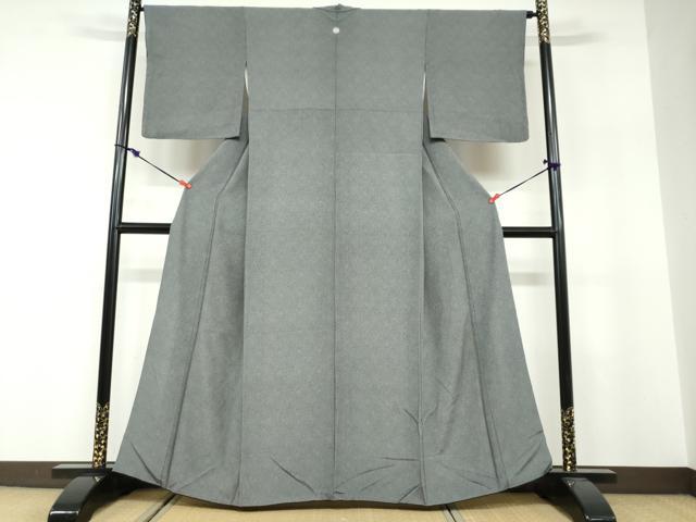 平和屋着物●江戸小紋　鮫小紋柄　黒地　正絹　逸品　DABF1547ud