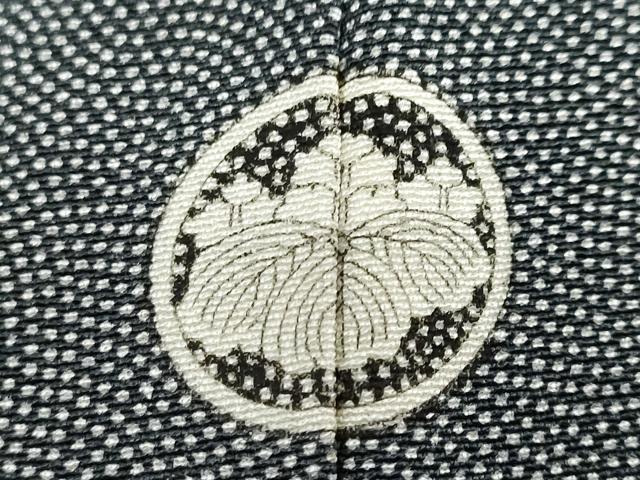 平和屋着物●江戸小紋　鮫小紋柄　黒地　正絹　逸品　DABF1547ud