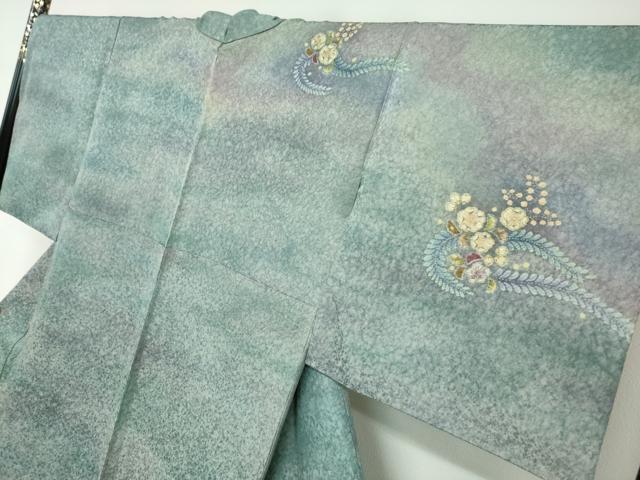平和屋着物●訪問着　絞り　辻が花　暈し染め　金通し地　正絹　逸品　DABF1548ud