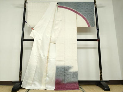 平和屋着物●訪問着　霞文　暈し染め　金通し地　正絹　逸品　未使用　DABF1549ud