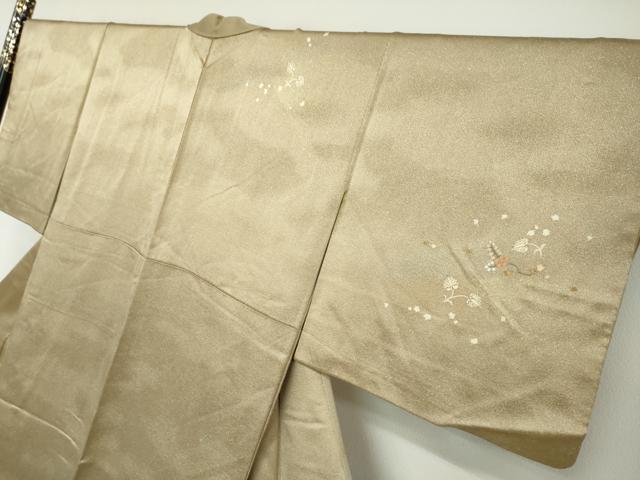 平和屋着物●訪問着　刺繍　箔散らし草花文　金糸　正絹　逸品　DABF1552ud
