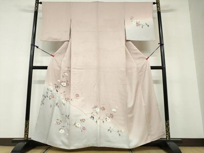 平和屋着物●訪問着　友禅　作家物　枝花文　暈し染め　正絹　逸品　DABF1553ud