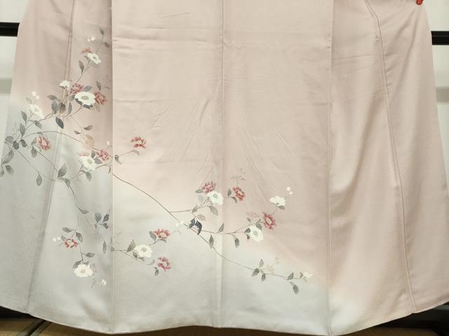 平和屋着物●訪問着　友禅　作家物　枝花文　暈し染め　正絹　逸品　DABF1553ud
