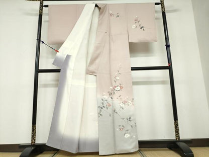 平和屋着物●訪問着　友禅　作家物　枝花文　暈し染め　正絹　逸品　DABF1553ud