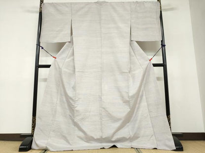 平和屋着物●紅花紬　米沢　霞文　ロング丈　正絹　逸品　DABF1554ud