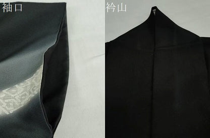 平和屋着物●訪問着　刺繍　流水文　暈し染め　黒地　金糸　正絹　逸品　DABF1555ud