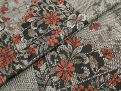 平和屋着物●本場大島紬　9マルキ　草花文　正絹　逸品　DABF1560ud