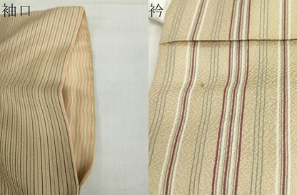 平和屋着物●上質な小紋　変わり縞　正絹　逸品　DABF1574ud