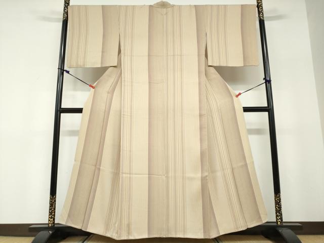 平和屋着物●上質な小紋　変わり縞　正絹　逸品　DABF1574ud