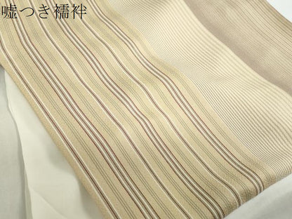 平和屋着物●上質な小紋　変わり縞　正絹　逸品　DABF1574ud