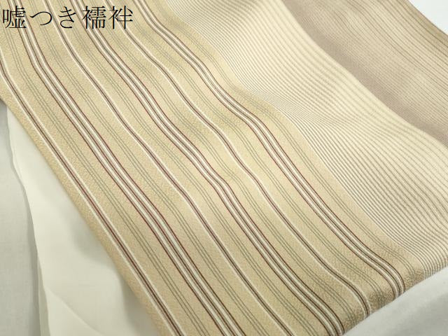 平和屋着物●上質な小紋　変わり縞　正絹　逸品　DABF1574ud