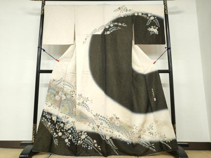 平和屋着物●訪問着　作家物　絞り　辻が花　金彩　金通し地　反端付き　正絹　逸品　DABF1577ud