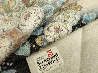 平和屋着物●訪問着　作家物　絞り　辻が花　金彩　金通し地　反端付き　正絹　逸品　DABF1577ud