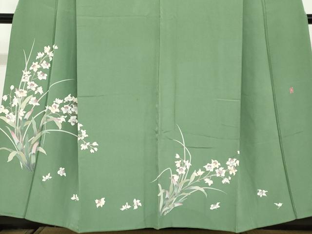 平和屋着物●訪問着　友禅　作家物　草花文　正絹　逸品　DABF1580ud