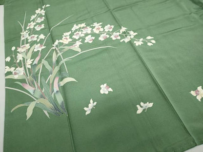 平和屋着物●訪問着　友禅　作家物　草花文　正絹　逸品　DABF1580ud