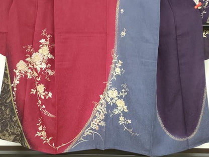 平和屋着物●豪華振袖　刺繍　草花文　暈し染め　金彩　やまと誂製　正絹　逸品　DABF1582ud