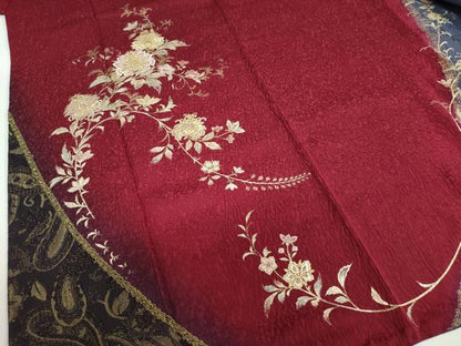 平和屋着物●豪華振袖　刺繍　草花文　暈し染め　金彩　やまと誂製　正絹　逸品　DABF1582ud