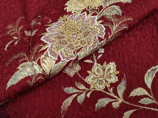 平和屋着物●豪華振袖　刺繍　草花文　暈し染め　金彩　やまと誂製　正絹　逸品　DABF1582ud