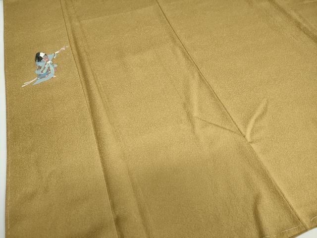 平和屋着物●上質な色無地　紋意匠　桑染色　正絹　逸品　未使用　DABF1586ud