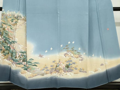 平和屋着物●豪華色留袖　友禅　作家物　飛鳥立波風景文　暈し染め　正絹　逸品　DABF1587ud