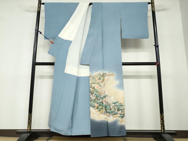 平和屋着物●豪華色留袖　友禅　作家物　飛鳥立波風景文　暈し染め　正絹　逸品　DABF1587ud