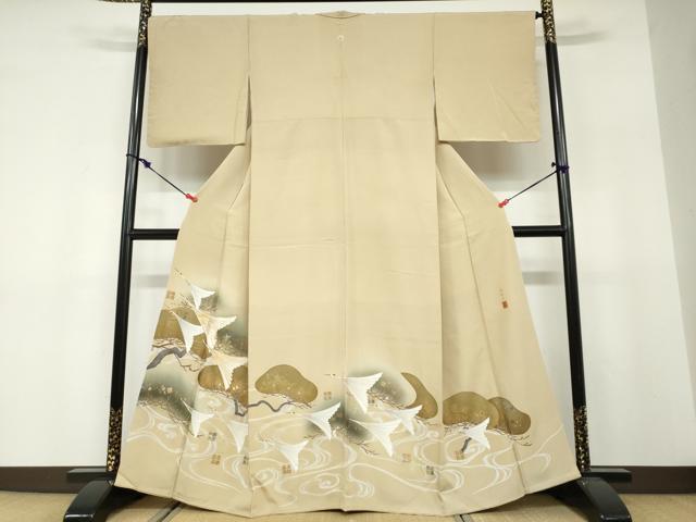 平和屋着物●豪華色留袖　作家物　駒刺繍　翔鶴寿　暈し染め　金銀彩　正絹　逸品　DABF1589ud