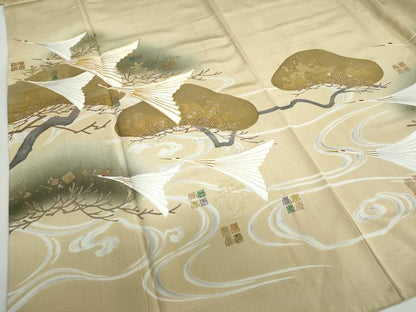 平和屋着物●豪華色留袖　作家物　駒刺繍　翔鶴寿　暈し染め　金銀彩　正絹　逸品　DABF1589ud