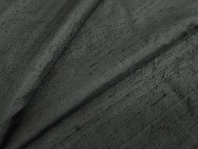 平和屋着物●男性　黒紋付　紬地　正絹　逸品　DABF1594ud