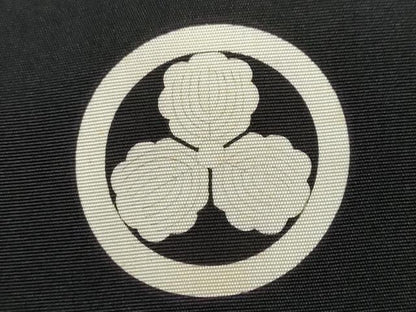 平和屋着物●男性　黒紋付　正絹　逸品　DABF1595ud