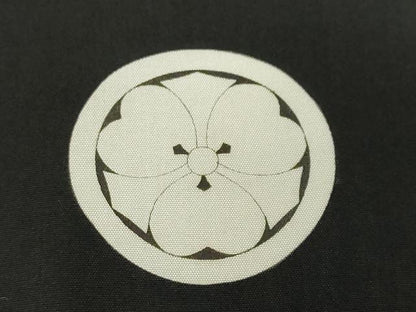 平和屋着物●男性　黒紋付　正絹　逸品　DABF1596ud