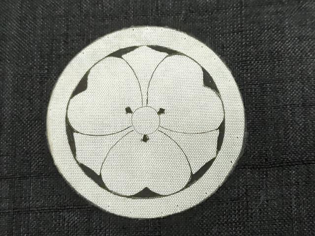 平和屋着物●男性　黒紋付　紬地　正絹　逸品　DABF1597ud