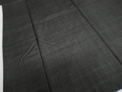 平和屋着物●男性　黒紋付　紬地　正絹　逸品　DABF1597ud