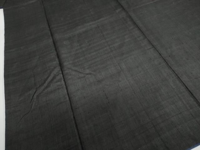 平和屋着物●男性　黒紋付　紬地　正絹　逸品　DABF1597ud