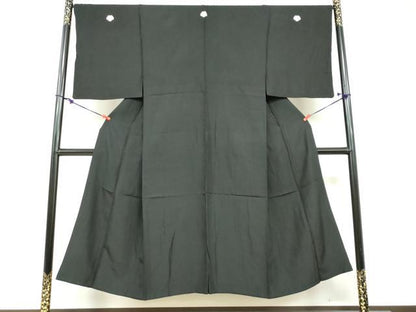 平和屋着物●男性　黒紋付　正絹　逸品　DABF1598ud